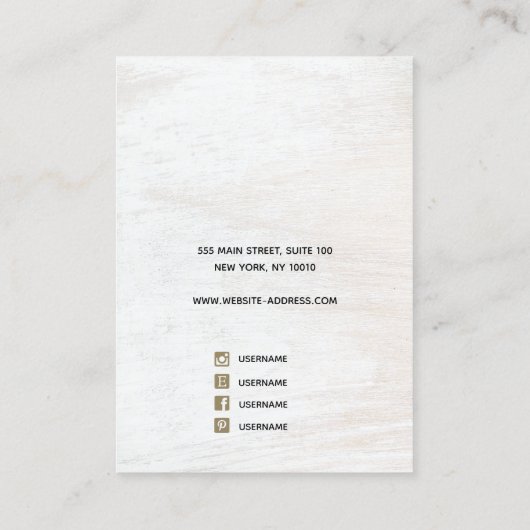 Script White Ketting Bracelet Display Visitekaartje (Achterkant)