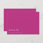 Script White & Magenta Bachelorette Party Kaart (Voorkant / Achterkant)