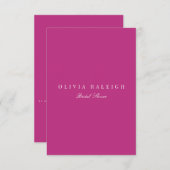 Script White & Magenta Bridal Shower Invitation Kaart (Voorkant / Achterkant)