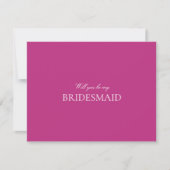 Script White & Magenta Bridesmaid Proposal Kaart (Voorkant)