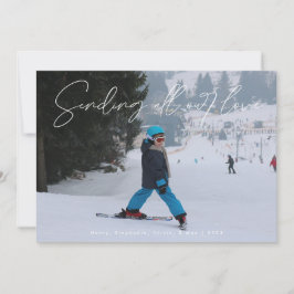 Script White Overlay Verzenden Love Photo Valentij Feestdagenkaart
