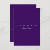 Script White & Paarse bruidsdouche Uitnodiging (Voorkant / Achterkant)