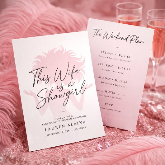 Script Wife Is a Showgirl Bachelorette Weekend Kaart