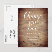 Script Wijzig de Datum Uitgesteld Rustiek Hout Briefkaart (Voorkant / Achterkant)
