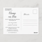 Script Wijzig de Datum Uitgesteld Rustiek Hout Briefkaart (Achterkant)