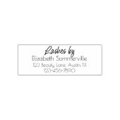 Script Wimper Tech Naam Retouradres Telefoon Zelfinktende Stempel (Design)