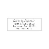 Script Wimpers Studio Naam Retouradres Telefoon Zelfinktende Stempel (Design)