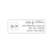 Script Wimpers Studio Naam Retouradres Telefoon Zelfinktende Stempel (Design)
