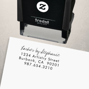 Script Wimpers Studio Naam Retouradres Telefoon Zelfinktende Stempel