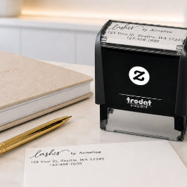 Script Wimpers Studio Naam Retouradres Telefoon Zelfinktende Stempel