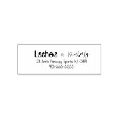 Script Wimperstudio Naam Retouradres Telefoon Zelfinktende Stempel (Design)