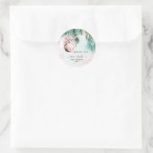 Script Winter Kerstmeisje Baby Shower bedankt Ronde Sticker (Tas)