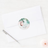 Script Winter Kerstmeisje Baby Shower bedankt Ronde Sticker (Envelop)
