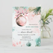 Script Winter Kerstmeisje Baby Shower Kaart (Staand voorkant)