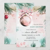 Script Winter Kerstmeisje Baby Shower Kaart (Voorkant / Achterkant)