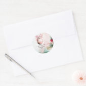 Script Winter Kerstmeisje Baby Shower Ronde Sticker (Envelop)