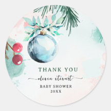 Script Winter Kerstmis Jongen Baby Shower bedankt