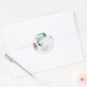 Script Winter Kerstmis Jongen Baby Shower bedankt Ronde Sticker (Envelop)