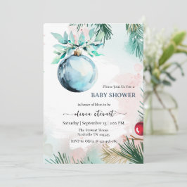 Script Winter Kerstmis jongen Baby Shower Kaart