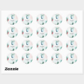 Script Winter Kerstmis Jongen Baby Shower Ronde Sticker (Vel)