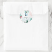 Script Winter Kerstmis Jongen Baby Shower Ronde Sticker (Tas)