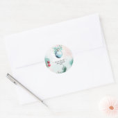 Script Winter Kerstmis Jongen Baby Shower Ronde Sticker (Envelop)