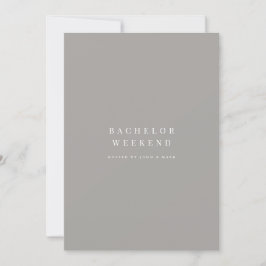 Script wit & grijs Bachelor Weekend Uitnodiging