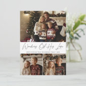 Script Wonders of His Love Religious Christmas Feestdagenkaart (Staand voorkant)