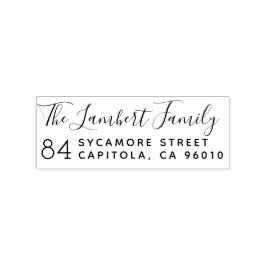 Script Wreath Familienaam Wreath Retouradres Rubberstempel