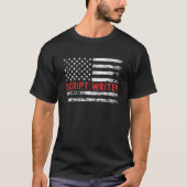 Script Writer USA Flag Profession Retro Job Title T-shirt (Voorkant)