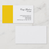 Script Yellow White Plain Simple Visitekaartje (Voorkant / Achterkant)