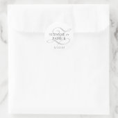 Script Z-monogramlabels (zilver / zwart) Ronde Sticker (Tas)
