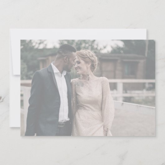  script | Zachte horizontale fotobruiloft Kaart (Achterkant)