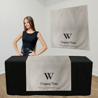 Script Zakelijke Tafel Runner Banner Beige Linnen Wandkleed