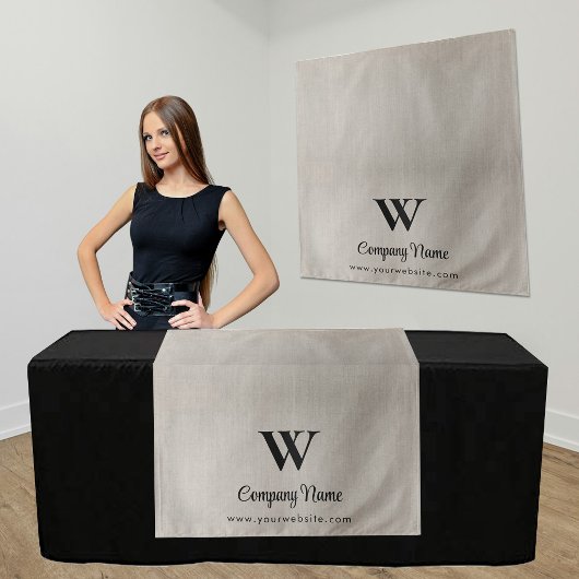 Script Zakelijke Tafel Runner Banner Beige Linnen Wandkleed