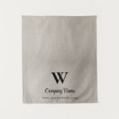 Script Zakelijke Tafel Runner Banner Beige Linnen Wandkleed (Voorkant)
