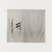Script Zakelijke Tafel Runner Banner Beige Linnen Wandkleed (Voorkant (horizontaal))