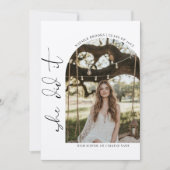 Script Ze deed het minimalistische Afstuderen Girl Kaart (Voorkant)