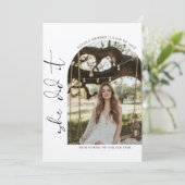 Script Ze deed het minimalistische Afstuderen Girl Kaart (Staand voorkant)