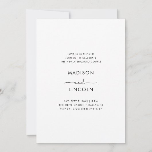 Script Ze zei ja verlovingsfeest strandfoto Kaart (Achterkant)