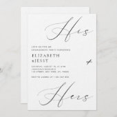 Script zijn + haar koppels douchen verlovingsfeest kaart (Voorkant / Achterkant)