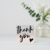 Script-zilverglitter ombre-orde bedankt vierkante visitekaartje (Staand voorkant)