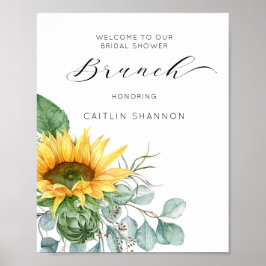 Script Zonnebloem Bruidsfeest Brunch Welkom Poster