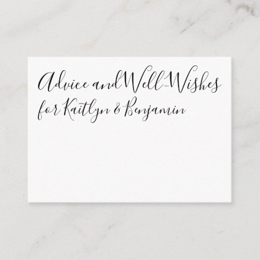Script Zwart en Wit Advies & Gelukwensen Kaart (Voorkant)