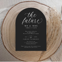 Script Zwart en Wit Elegant Verlovingsfeestje