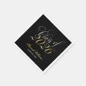 Script Zwart Goud Klas van 2026 Afstuderen Servet (Hoek)