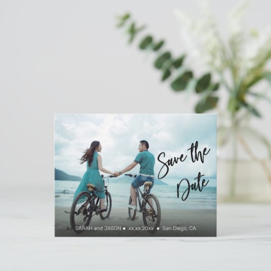 script zwart op de datum opslaan briefkaart (Staand voorkant)