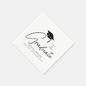  Script Zwart & Wit Afstuderen Papier Servet (Hoek)