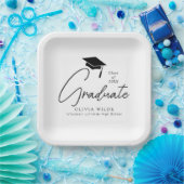 Script Zwart-wit Afstuderen Papieren Bordje (Feest)