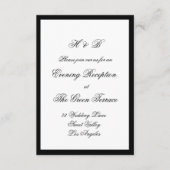 Script Zwart & Wit Formele ingelijste bruiloft Informatiekaartje (Voorkant)